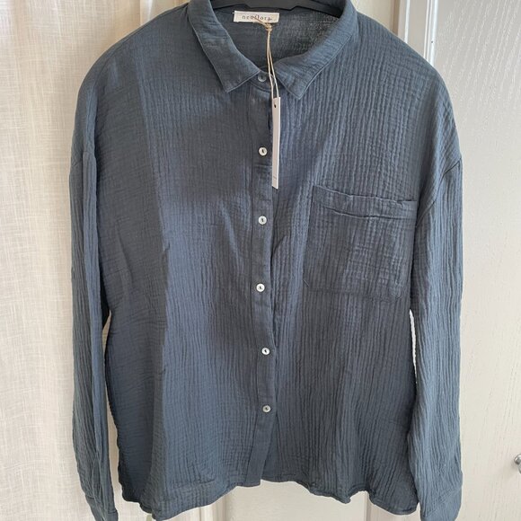 Neuflora NWT Manhattan Button Down - Blue - Picture 2 of 4